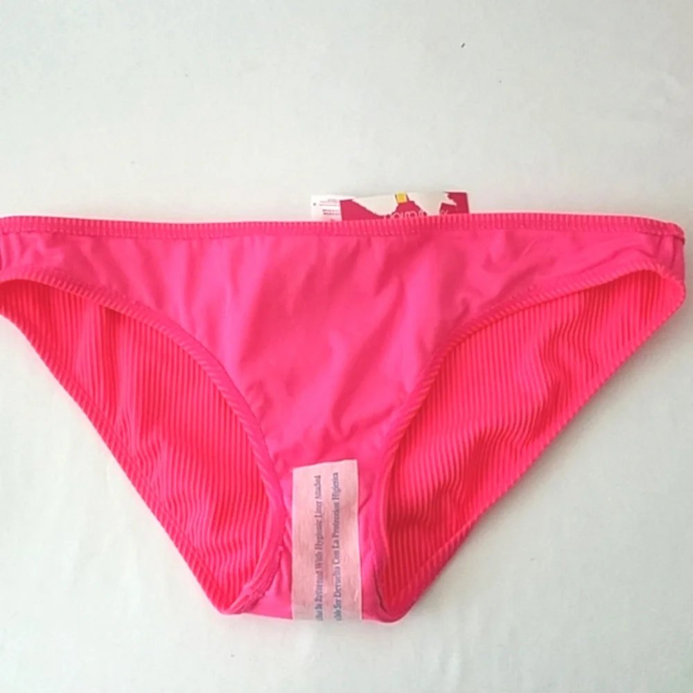 Xhilaration Floral Juniors Pique Bandeau Bikini Top and Ribbed Bottom Size XL Jr
